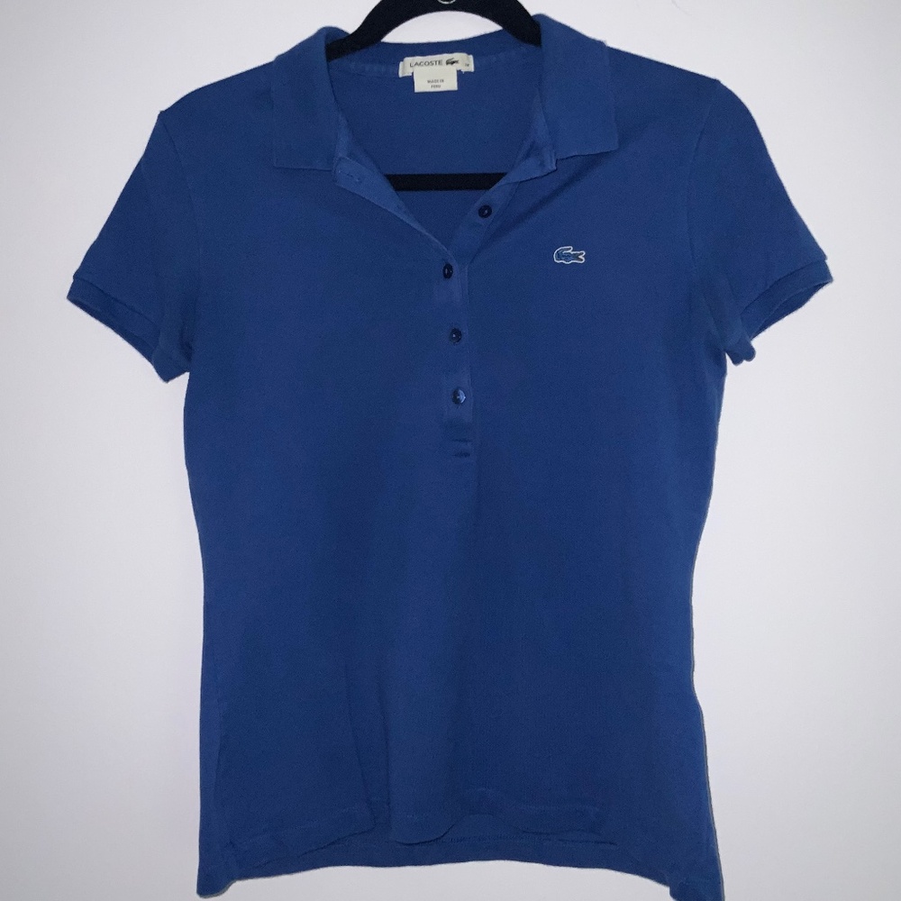 Lacoste Royal Blue Polo Size EU 38